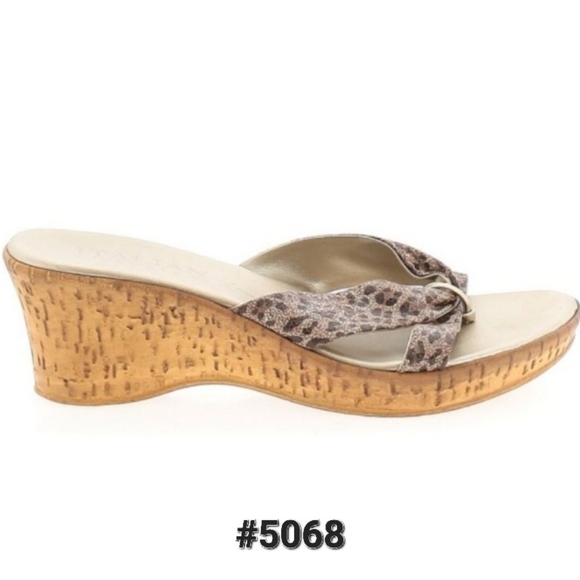 ⤵️🧡Italian Shoemakers animal print wedge made in Italy *Size 8 - Picture 1 of 7